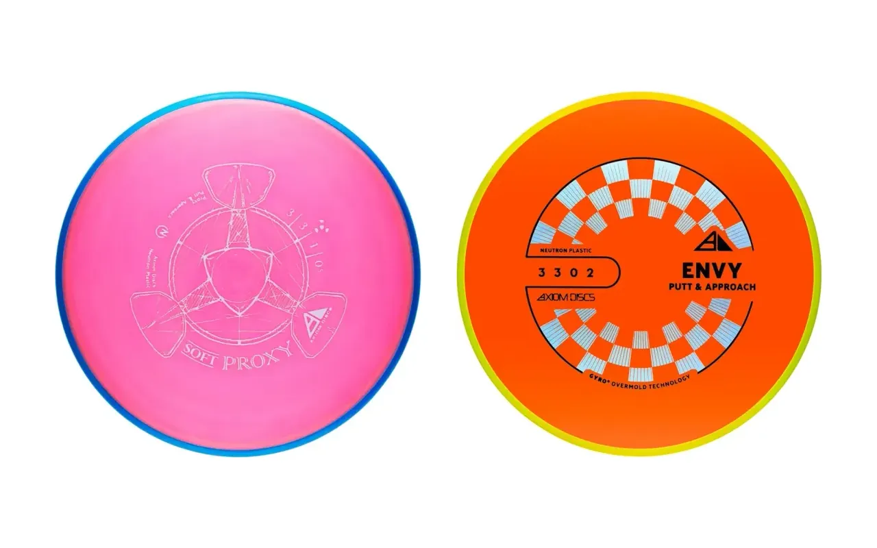 Axiom Proxy and Axiom Envy discs in manufacturer product photographs